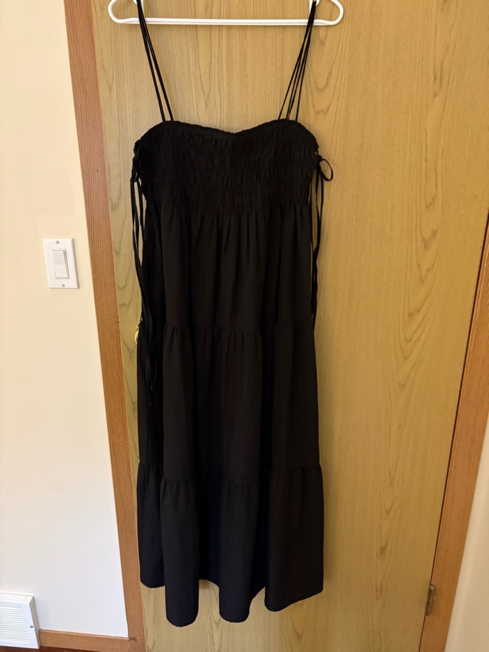 Zara Black Smocked Sundress with Spaghetti Straps